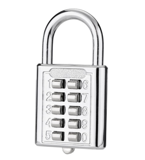 10 digit key Combination lock electroplated waterproof anti rust digital Combination lock gym cabinet lock