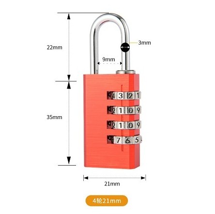 Combination Padlock Code Outdoor Travel Luggage Padlocks Cabinet Bags Cases Aluminum Combination Digital Padlock