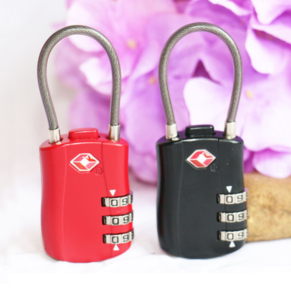 High Quality Approved Luggage 3 Dials Combination Cable Lock