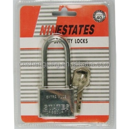 Long shackle vane type square blade iron padlock 2015 New Product Hot Sale