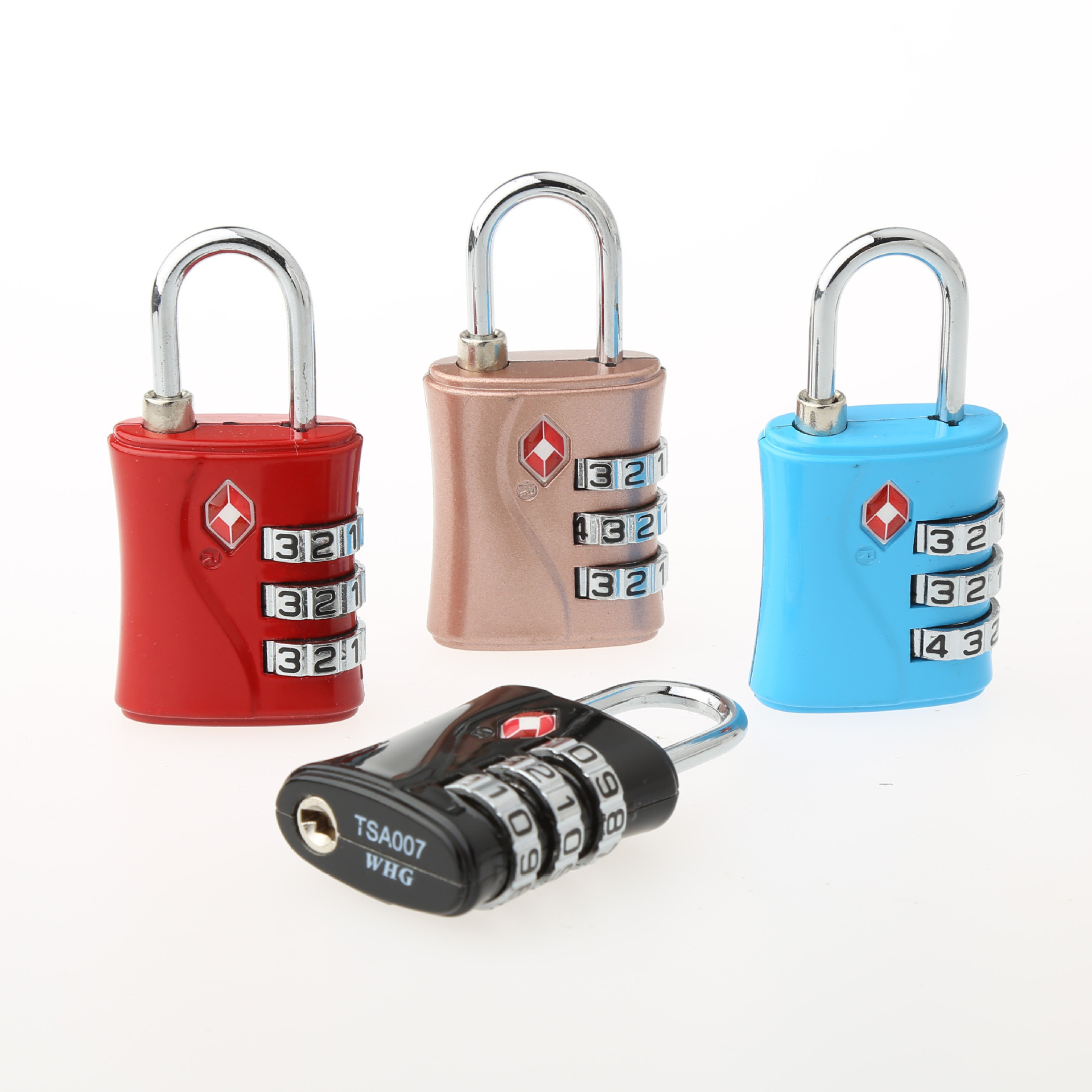 High Quality Available TSA Custom Luggage Bag lock 3 Digital Code Zinc Alloy Combination Travel Backpack Padlock