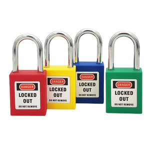 Best Manufacture 6mm  Stainless Steel Safety Double Key Plastic Key Master Industrial Loto safety padlocks  Candados