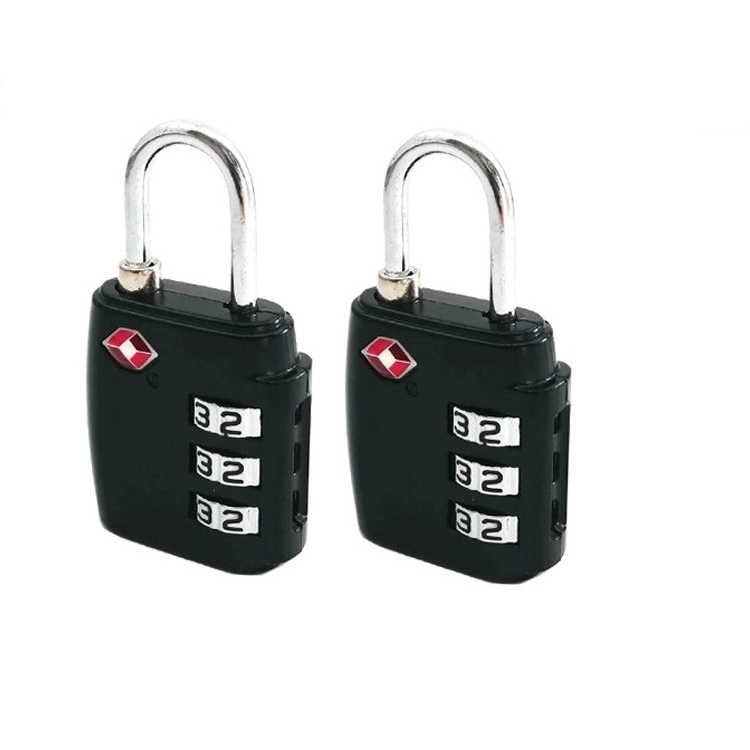 High Quality Available TSA Custom Luggage Bag lock 3 Digital Code Zinc Alloy Combination Travel Backpack Padlock