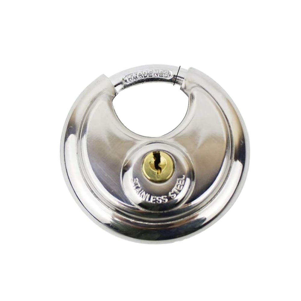 70mm Discus Padlock 2-3/4 Heavy Duty Stainless Steel Hardened Large Round Lock