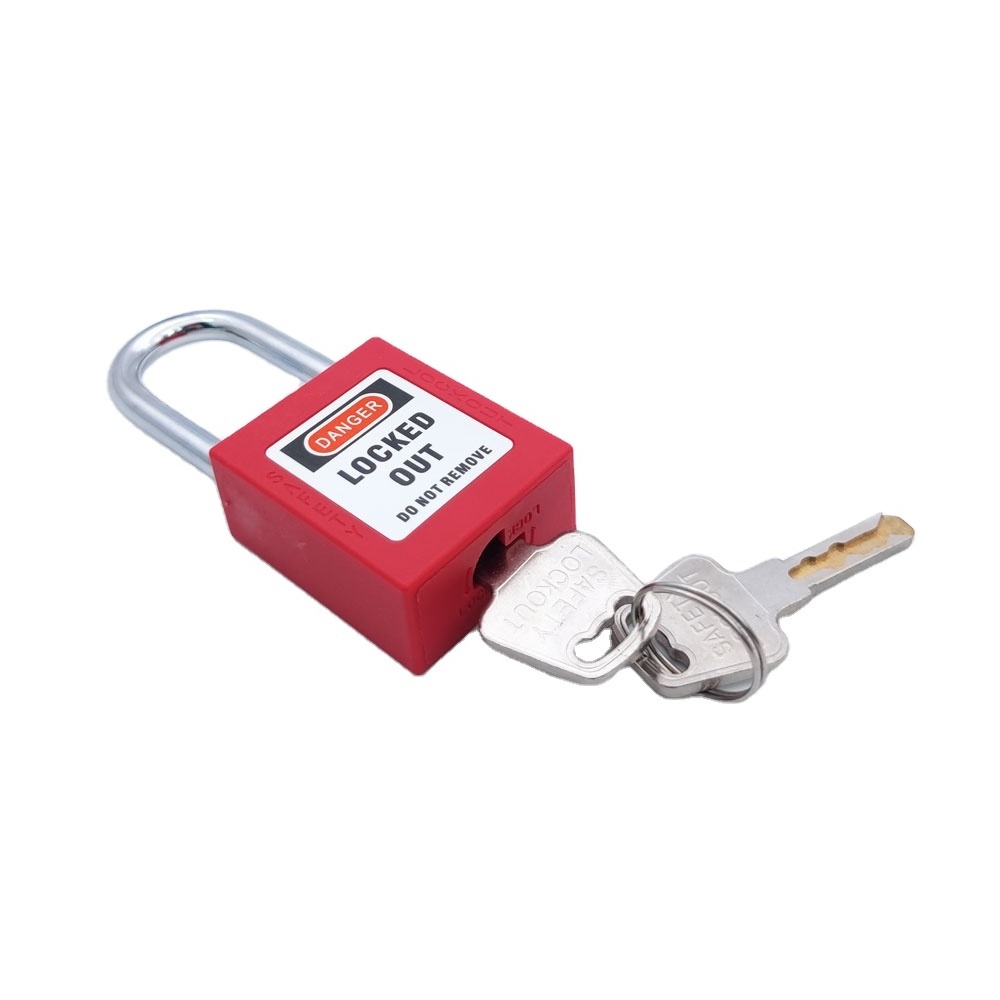 Best Manufacture 6mm  Stainless Steel Safety Double Key Plastic Key Master Industrial Loto safety padlocks  Candados