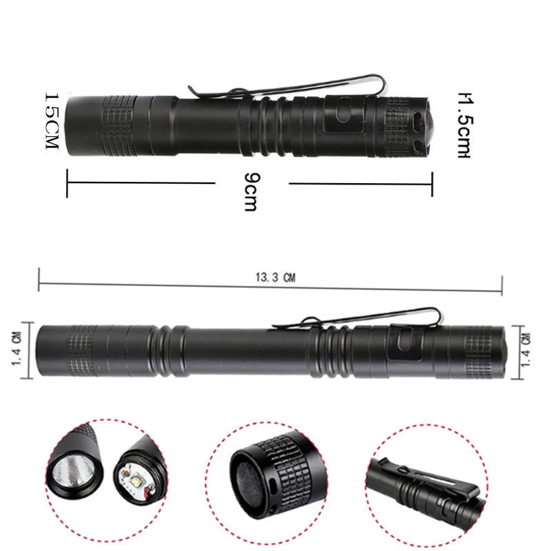 Hot Selling Mini Portable LED Light Aluminum Pen Flashlight With Clip Portable Night Flashlight Outdoor Adventure Necessity