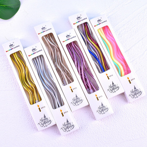 Wholesale high quality 6Pcs/Bag Colorful Spiral Birthday Candle Wedding Birthday Candle Party Cake Decoration Thread Candle