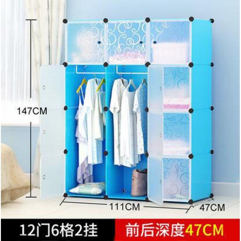 2023 New Simple Assembly Clothes Cabinet Portable DIY Design For Student Wardrobe Bedroom Clothes Storage Cabinet