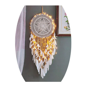 Nice Dream LED MoonFly Dream Catcher Bedroom Wall Hanging Home Decor Ornaments Craft Traditional Feather DreamCatchers