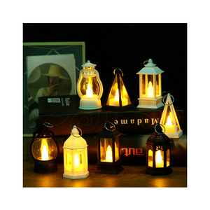 New Fashion LED Lantern Mini Plastic Candle Lamp Moroccan Theme Vintage Style Hanging Candle Lanterns