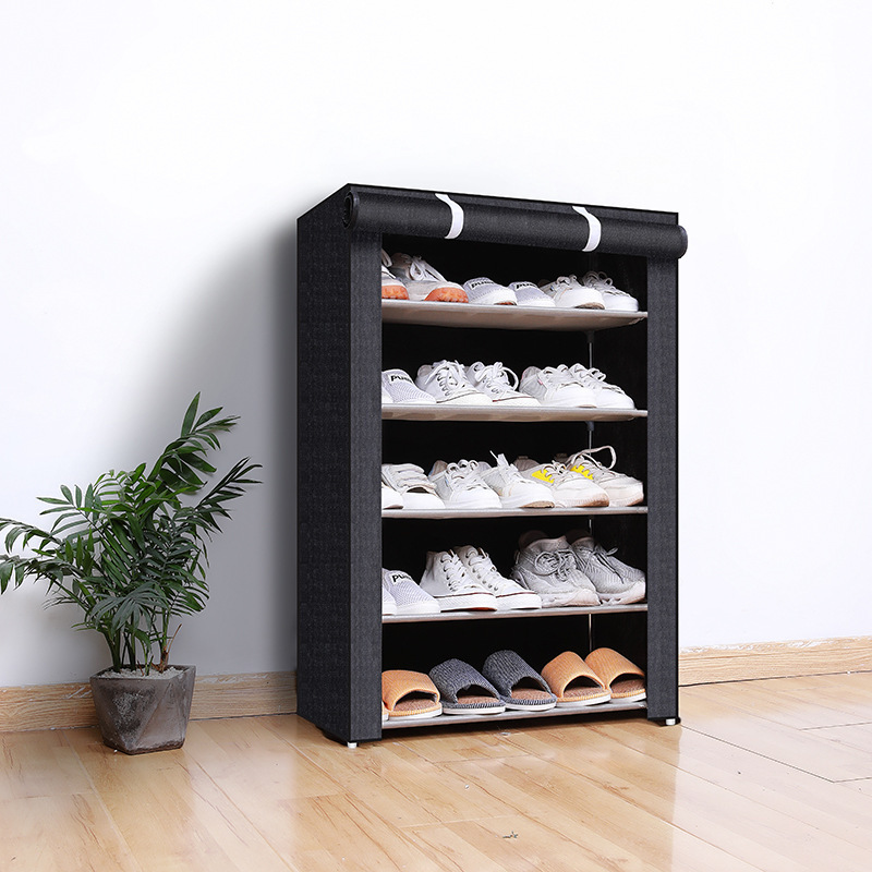 Simple Non-woven fabric shoe rack Multi-layer steel pipe assembly dustproof shoe cabinet Student home storage cabinet