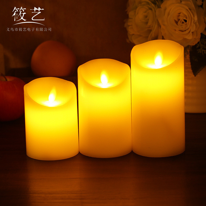 Led electronic candle light mini plastic candle stand 3 PCS SET birthday proposal atmosphere light candle wholesale