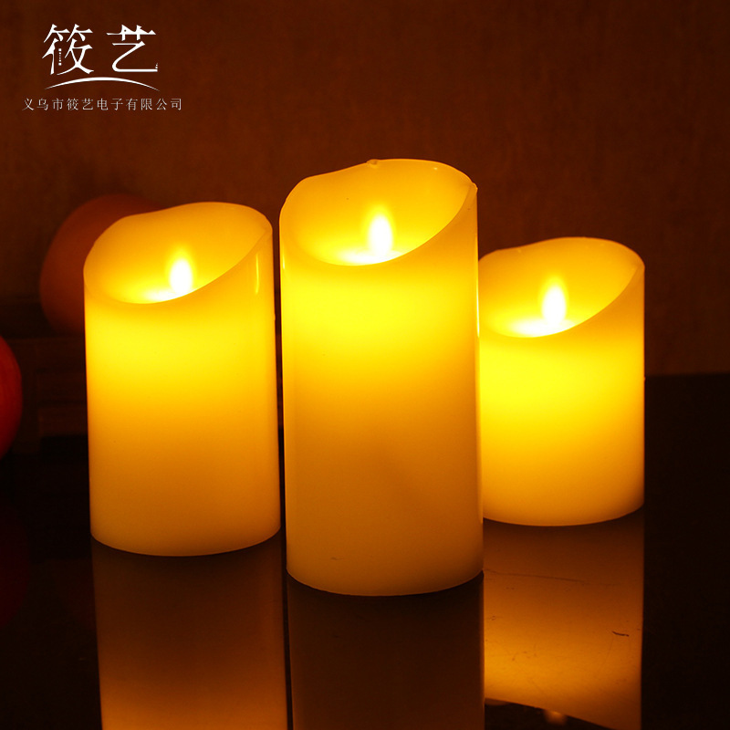 Led electronic candle light mini plastic candle stand 3 PCS SET birthday proposal atmosphere light candle wholesale