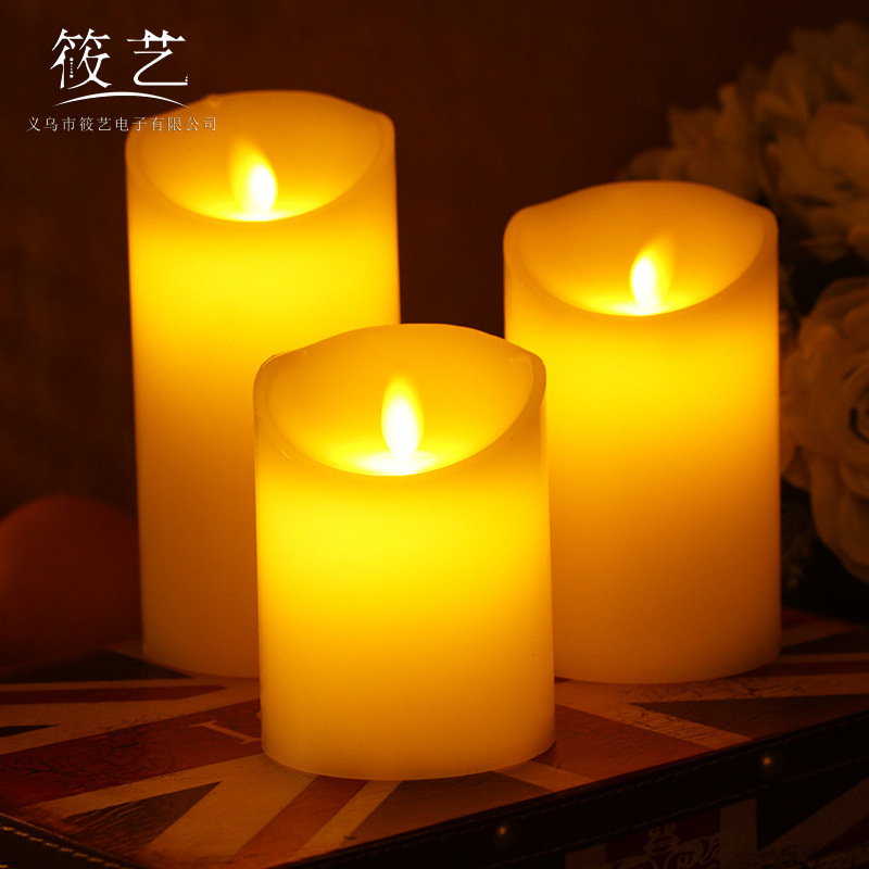 Led electronic candle light mini plastic candle stand 3 PCS SET birthday proposal atmosphere light candle wholesale