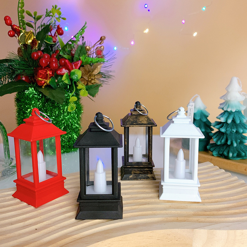 Mini wind Christmas lantern LED electronic candle lights Home decoration gift retro ornaments party supplies