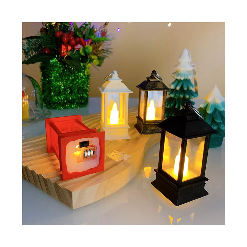 Mini wind Christmas lantern LED electronic candle lights Home decoration gift retro ornaments party supplies