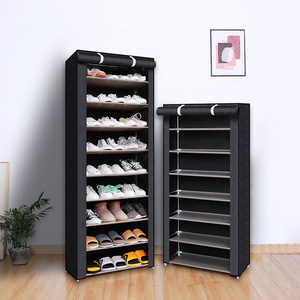 Simple Non-woven fabric shoe rack Multi-layer steel pipe assembly dustproof shoe cabinet Student home storage cabinet