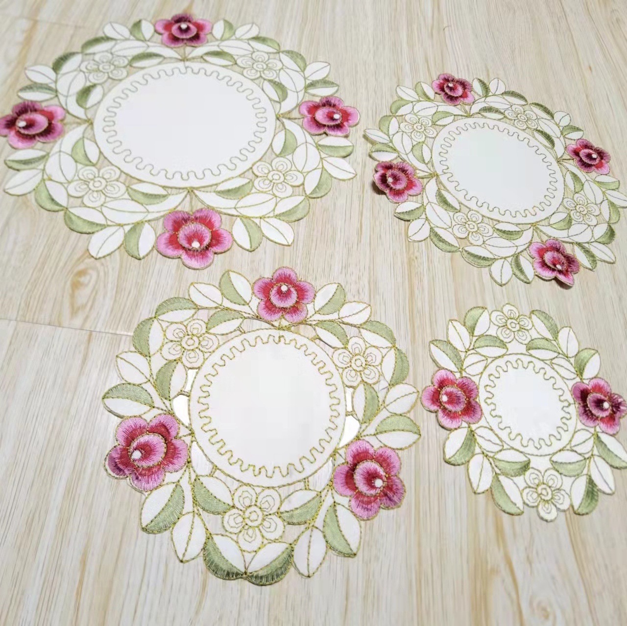 Pastoral European style retro lace placemats Coaster table MATS French do old background cloth tablecloth embroidery pads