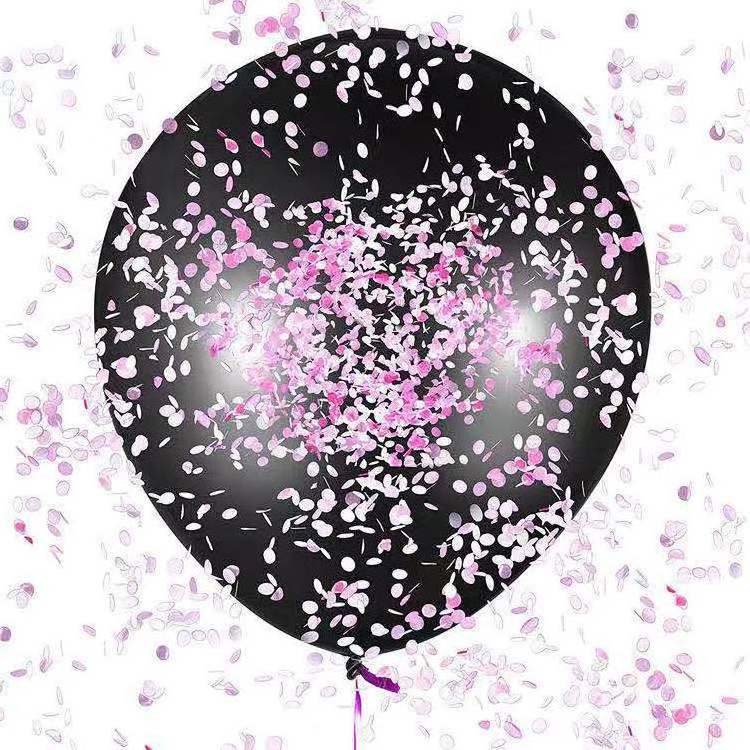 Boy or girl 36inch Custom Giant Black Gender Reveal pink blue heart Confetti balloon For Baby Shower Party Decoration