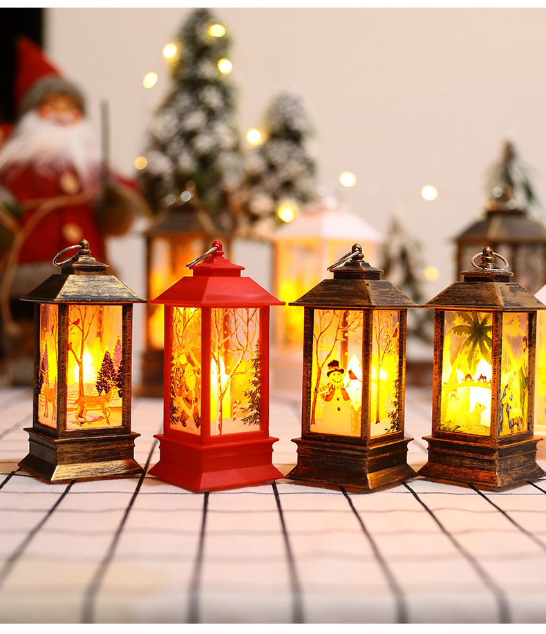 Christmas flame wind lamp Santa Claus decoration Christmas LED luminous ornaments candlestick lights