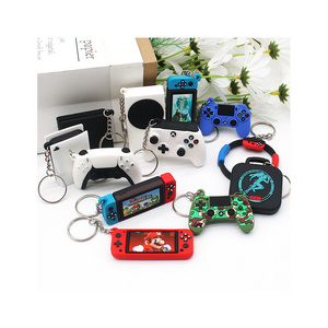 Hot Selling Custom LOGO Mini 3D Switch Game Machine Super Mario The Legend of Zelda Multiple Game Charms PVC Rubber Keychain