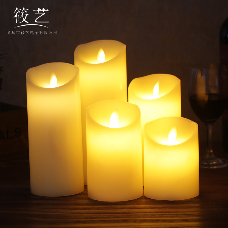 Led electronic candle light mini plastic candle stand 3 PCS SET birthday proposal atmosphere light candle wholesale