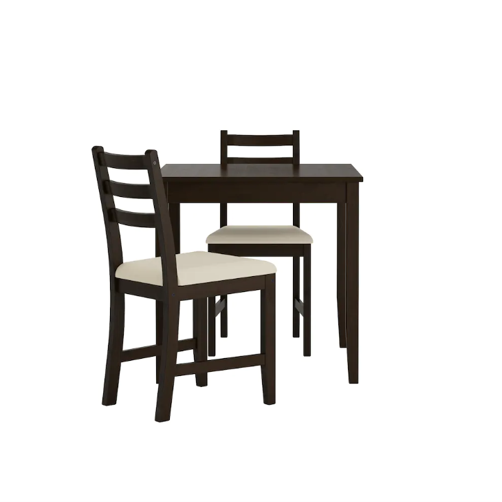 Small Dining Table Set 2 Chairs Black Color Turkish Dining Table and Chairs Set Furniture