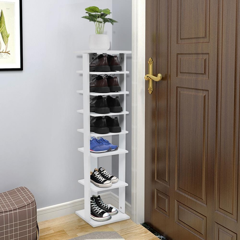 Home Wood Shoe Racks & Stands Save Space 8 Pairs Shoe Rack Storage Organizer