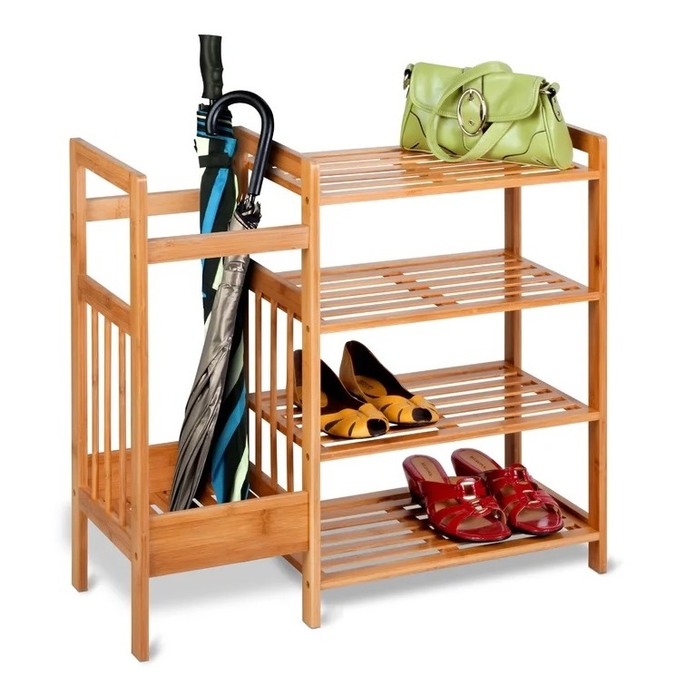 High Quality Wooden Rack Storage Organizer with Unmbrellar Storage Bamboo Changing Shoes Stool Shoe Racks for Home