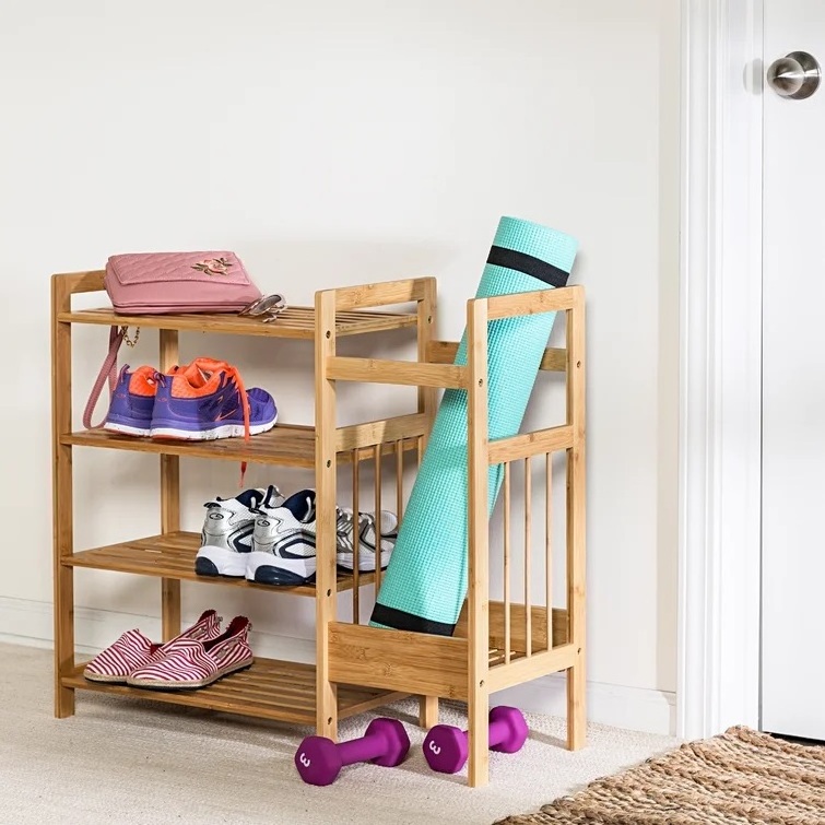 High Quality Wooden Rack Storage Organizer with Unmbrellar Storage Bamboo Changing Shoes Stool Shoe Racks for Home