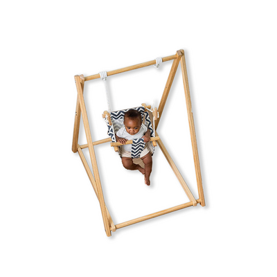 Indoor and Outdoor Foldable Wooden Baby Swing Chair Hanging Swing Chair with Stand home swing