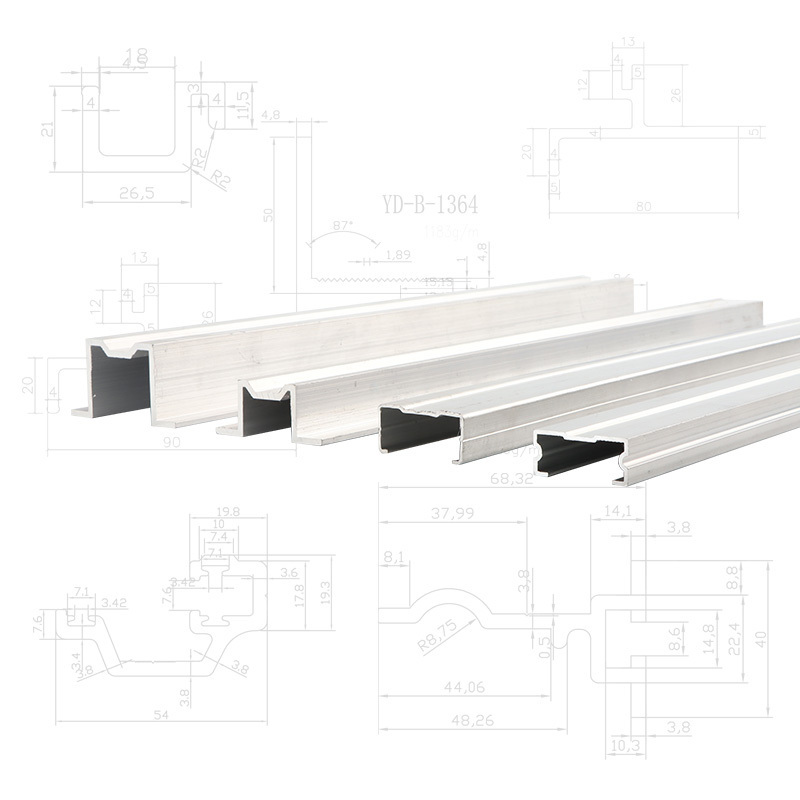 Slot bar connector Assembly line guide rail LED lights available For office lighting Aluminum profile pendant