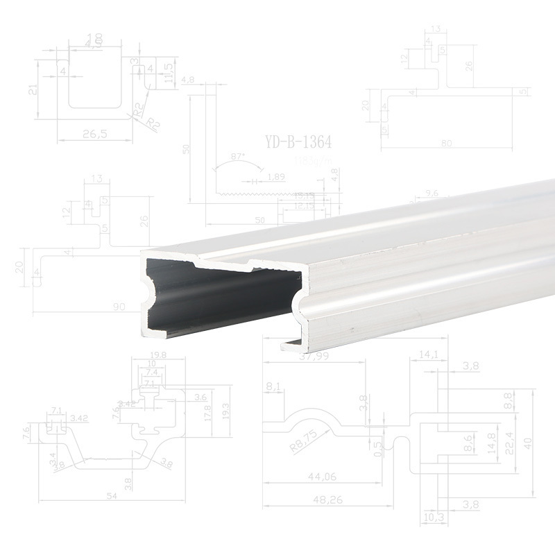 Slot bar connector Assembly line guide rail LED lights available For office lighting Aluminum profile pendant