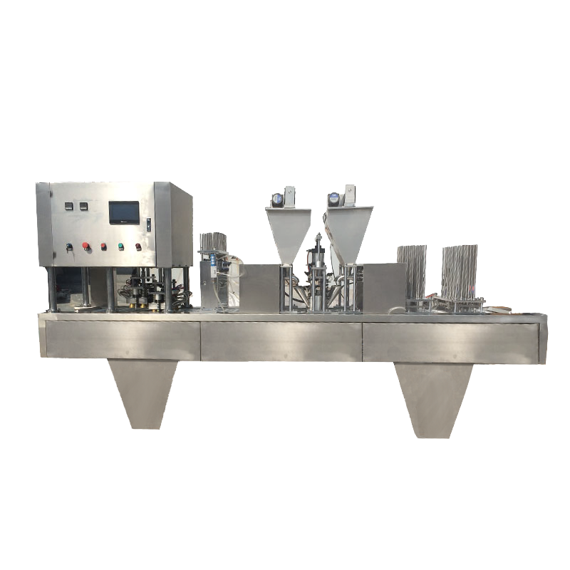 Automatic 4 line aluminum / plastic coffee sealing machine Nespresso K cup filling and packing machine