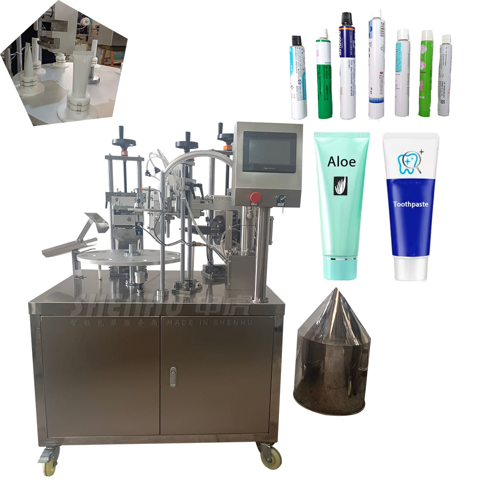 Rotary ointment cosmetic cream soft tube filling and sealing machine ultrasonic heat sealing machine