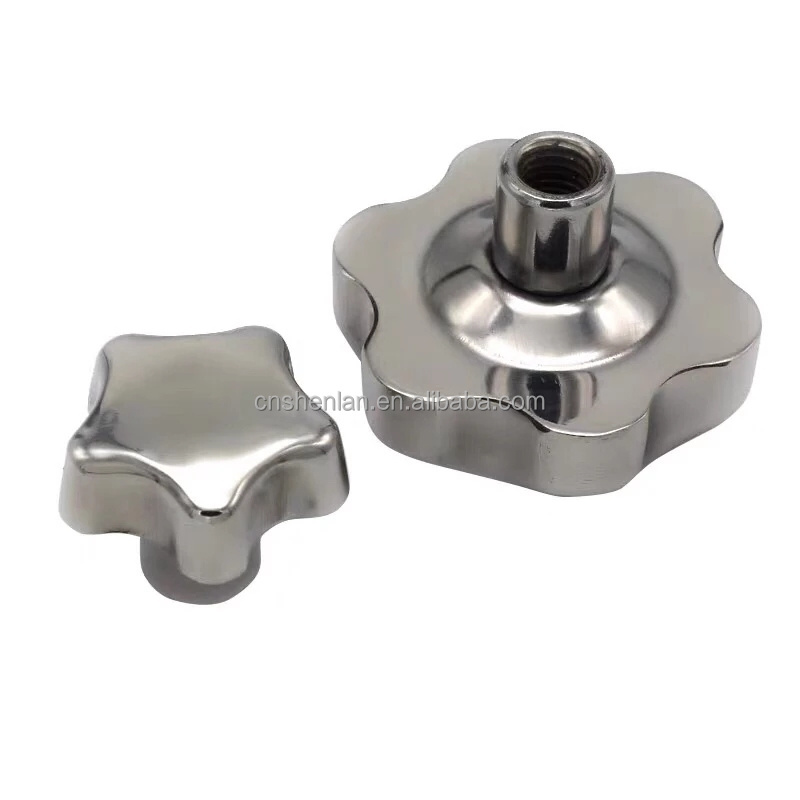 M8 M10 M12 M18 Stainless Steel Female Thread Star Knob Handles Star Shaped Through Hole Clamping Nuts Knobs Manhole Handle Wheel