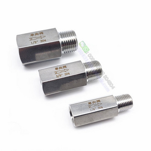 304 Stainless Steel 1/8" 1/4" 3/8" 1/2" BSP NPT Female To Male One Way Check Valve Non-return Inline check valve