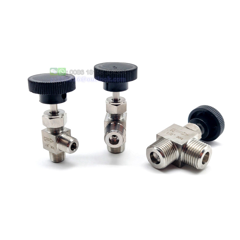 SUS304 Adjustable Right angle Needle valve 1/4