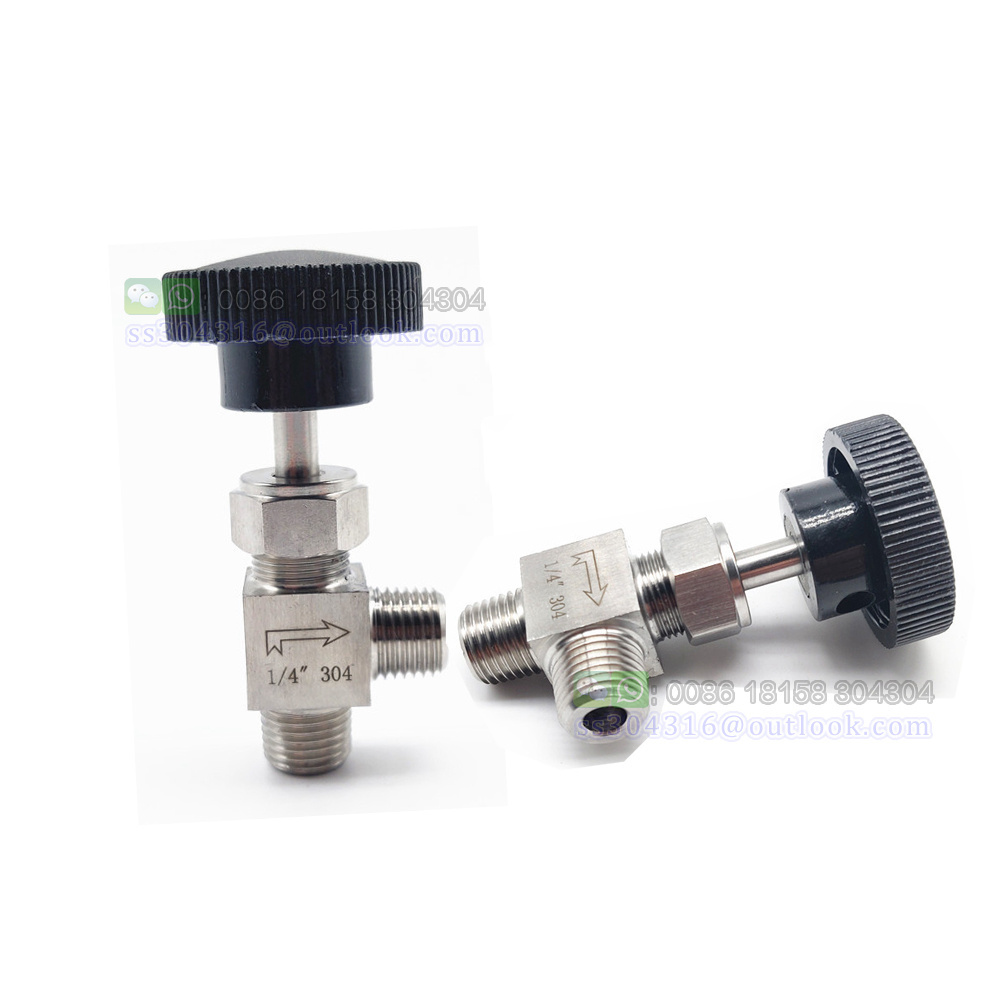 SUS304 Adjustable Right angle Needle valve 1/4