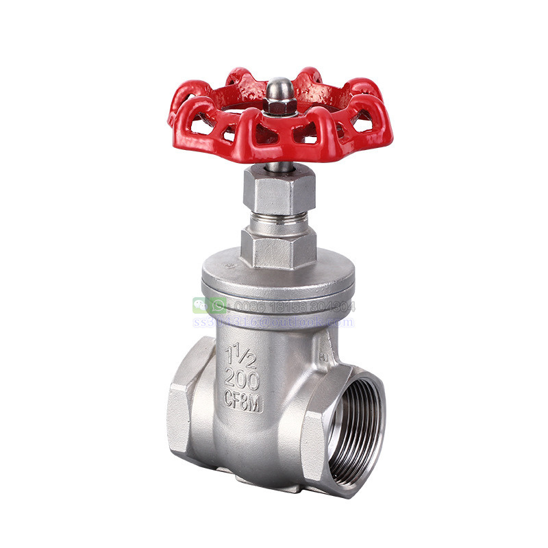 Stainless steel SS304 Female Threaded Heavy Duty Gate Valve Female x Female Thread Rotary Sluice Valve with Wheel Handle