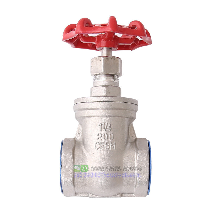 Stainless steel SS304 Female Threaded Heavy Duty Gate Valve Female x Female Thread Rotary Sluice Valve with Wheel Handle