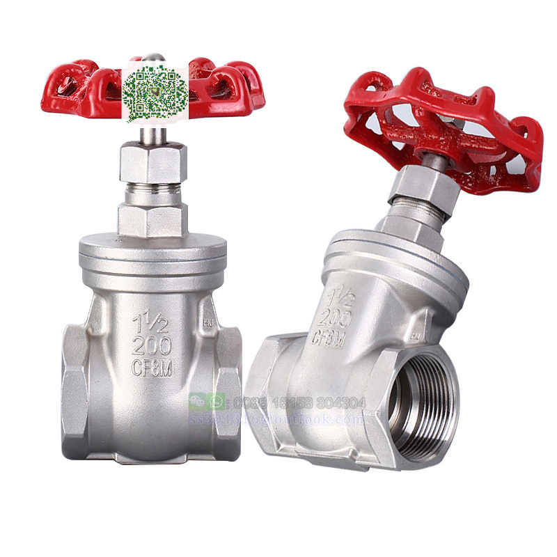 Stainless steel SS304 Female Threaded Heavy Duty Gate Valve Female x Female Thread Rotary Sluice Valve with Wheel Handle