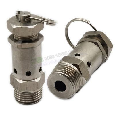 1/4" 1/2" BSPP 1 2 3 4 5 6 Bar 0.5-10 Bar SS304 Stainless Steel Spring Pressure Relief Safety Valve For Air Compressor Cooker