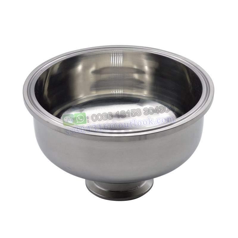 High Quality SS304 Sanitary Stainless Steel Tri-clamp Bowl Reducer with ferrule 2inch x 6inch