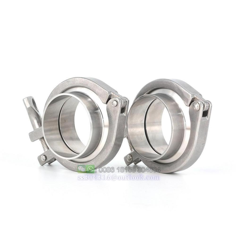 High Quality Heavy Duty Tri Clamp Ferrule with Gasket Stainless Steel Single PIN Tri Clover Clamp Fittngs