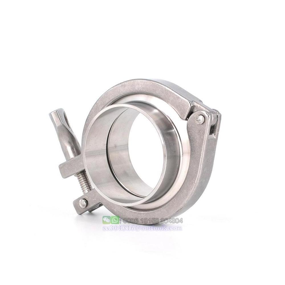 High Quality Heavy Duty Tri Clamp Ferrule with Gasket Stainless Steel Single PIN Tri Clover Clamp Fittngs