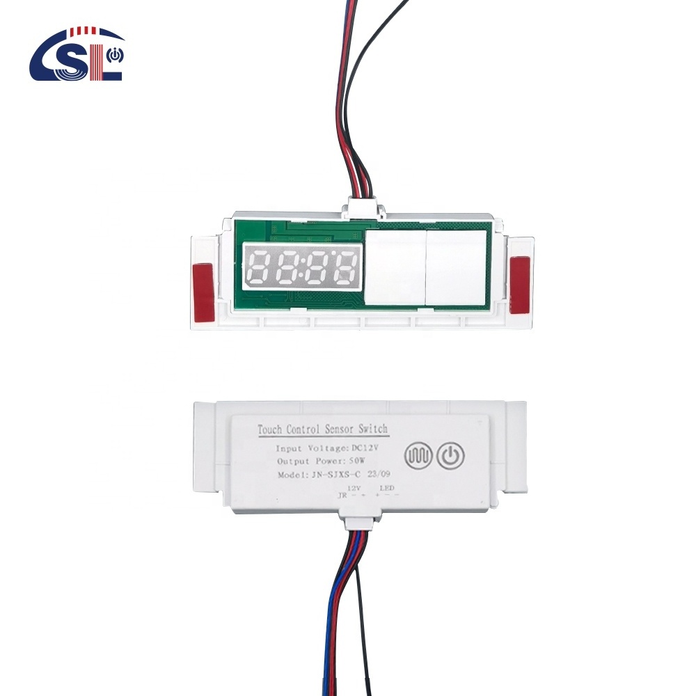 Slim DC12V 5A 60W Inductive Switches LED Light Defogger with Time & Temperature Display Touch Sensor Stepless Dimmer Switch