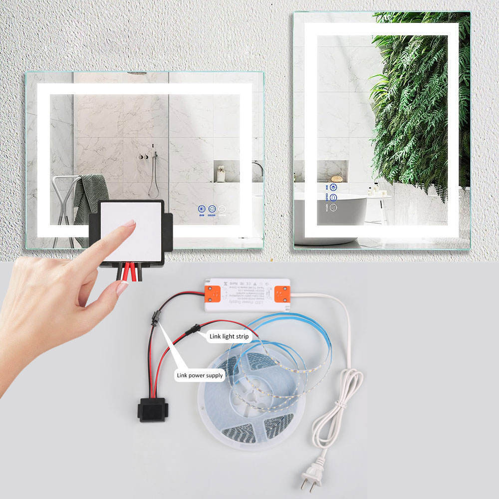 Touch Switch 12v 5a 60w Three Color Led Smart Single Key Touch Dimmer Switch Capacitive Sensor For Bathroom Mirror