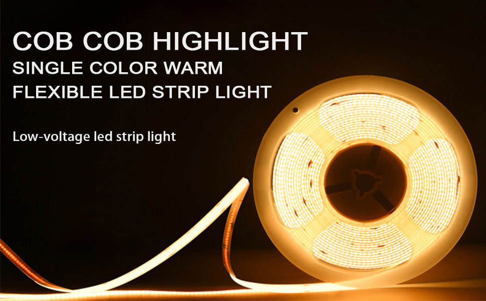 Factory Wholesale COB Led Strip Light CE RoHs IP20 8mm Width 12V 24V 3000K 4000K 6500K Warm Nature White flexible strip light