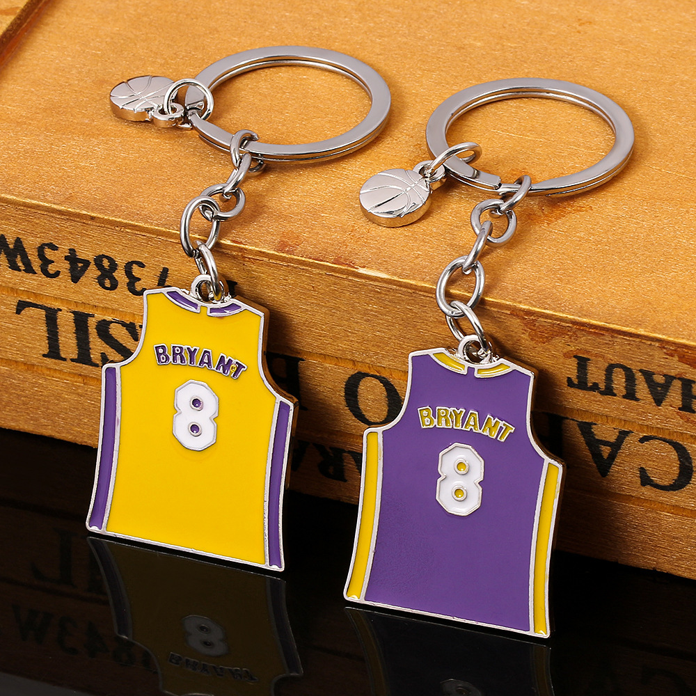 Fashion Simple Creative NBA Basketball Uniform Keychain Kobe Jersey Keychain for Unisex